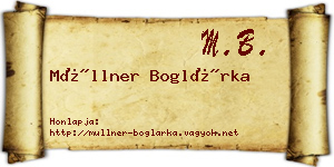 Müllner Boglárka névjegykártya